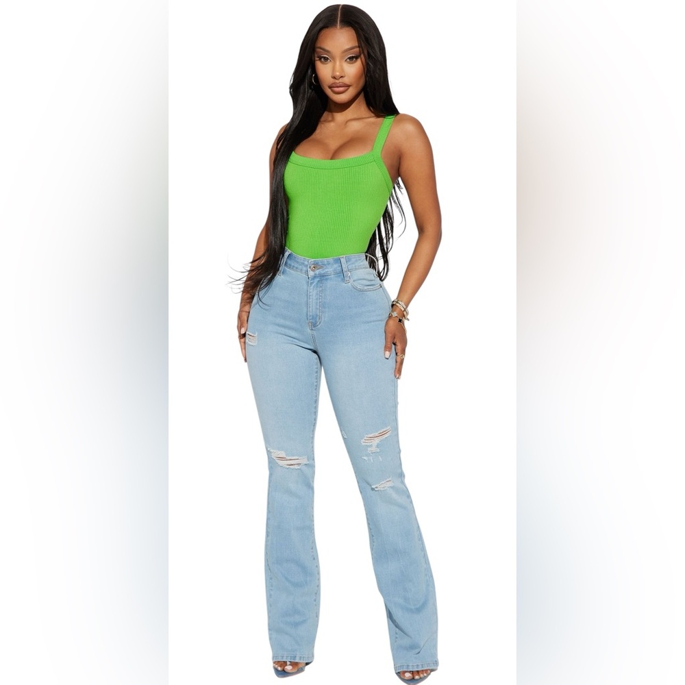 Fashion Nova Light Blue Flare Jeans